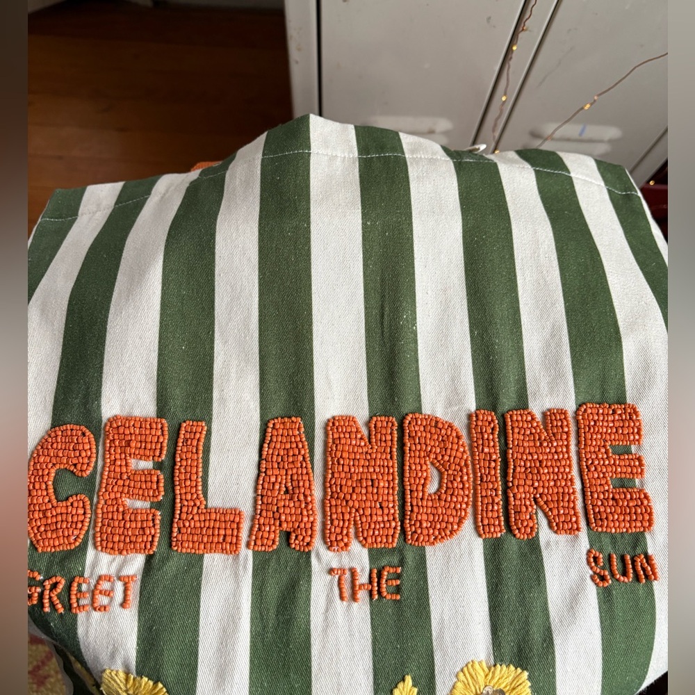 Printed Beaded Canvas Tote Bag (See photos/Description) - Picture 12 of 16